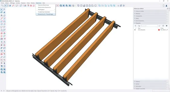 Affichage du paramétrage du composant 