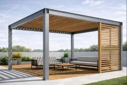 Mixte bois et aluminium avec brise soleil