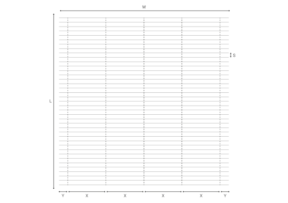 Tableau en grillage, avec des lignes horizontales et verticales, idéal pour l’organisation de données ou d’informations.