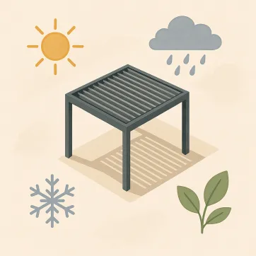 La pergola bioclimatique, au rythme des saisons