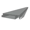 27mm Aluminum XL Blade, 2m length, RAL9006 structured ALUMINUM GREY