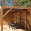 Creation of a privacy screen on a bioclimatic pergola with SUNDIY XL mechanisms in RAL 7016 color and Douglas wood blades